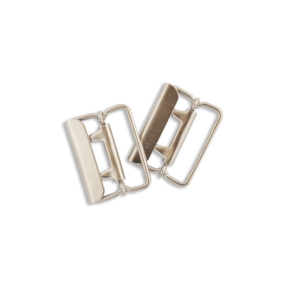 608 Vest Buckle – Steel nickel plated, 2.5cm / 1" wide, waistcoat strap adjuste