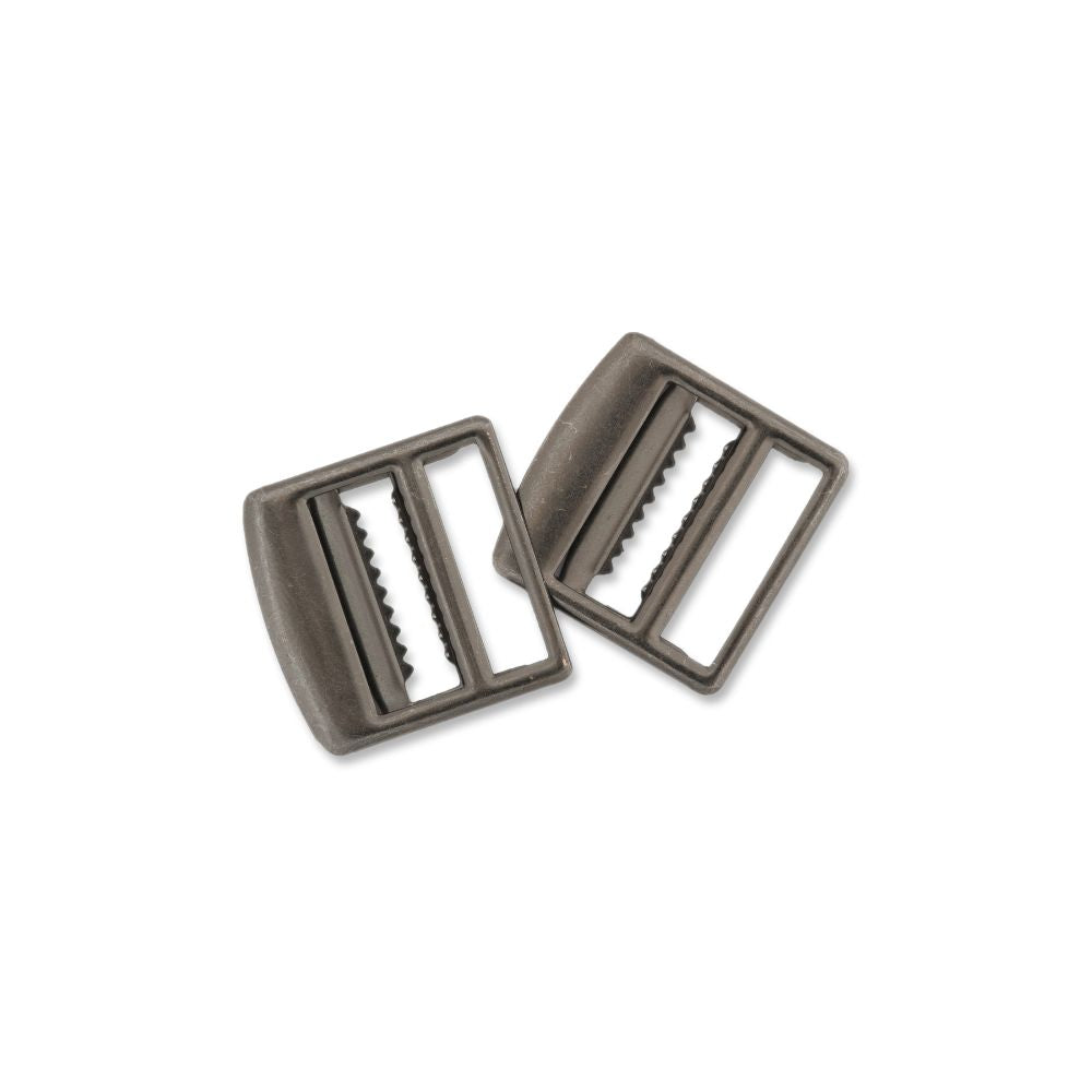 904 Slide Vest Buckle – Oxy finish, 2.2cm / 0.87" wide metal buckle for waistcoat strap adjustment