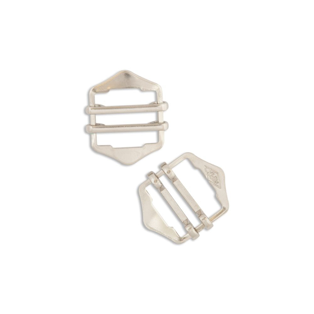 Magi 2 Bar Buckle – Nickel plated, 2.5cm / 1" side strap adjuster for trousers
