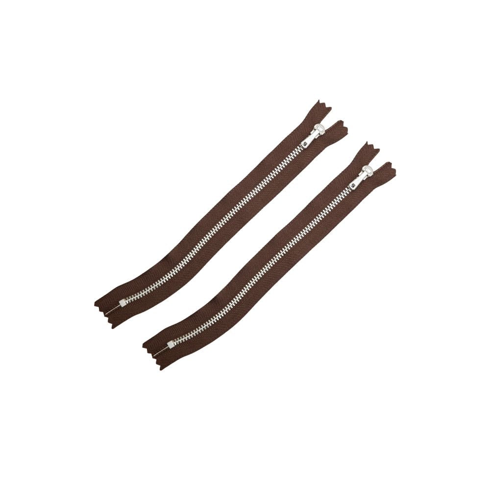 Curved Zip Dark Brown