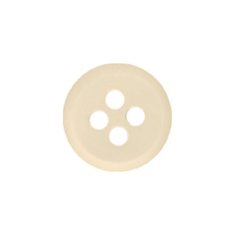 White 16L Mother of Pearl button with flat bevel edge, 10mm
