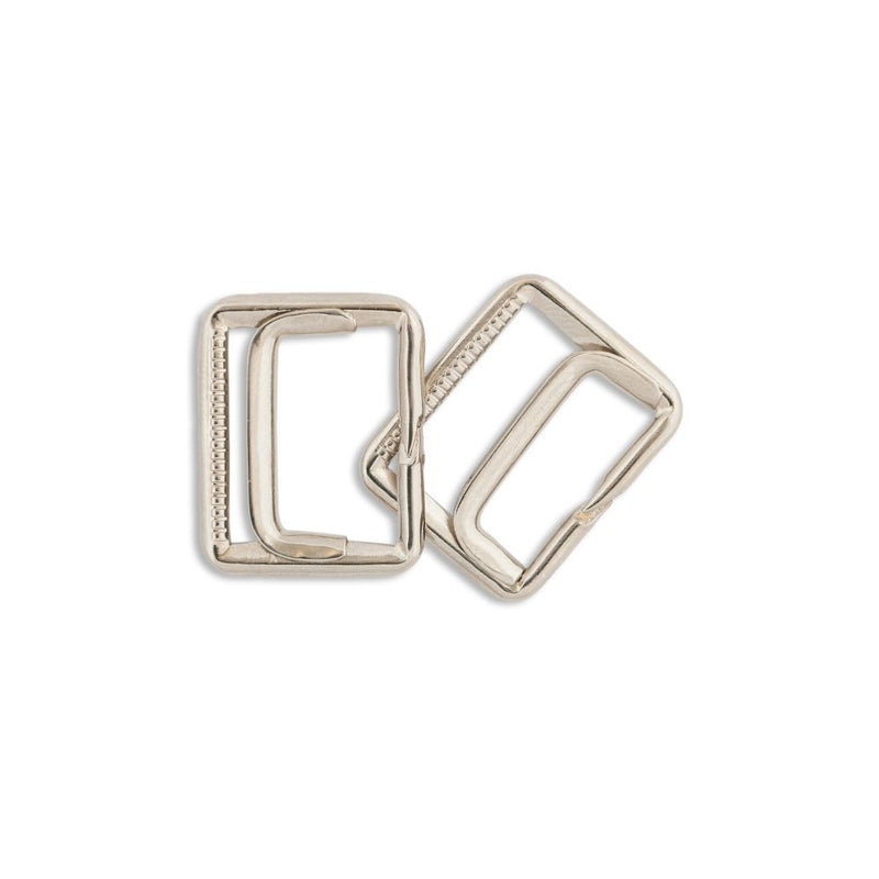 1858 Side Strap Buckle – Nickel plated, 1.9cm / 0.75" wide, metal adjuster 