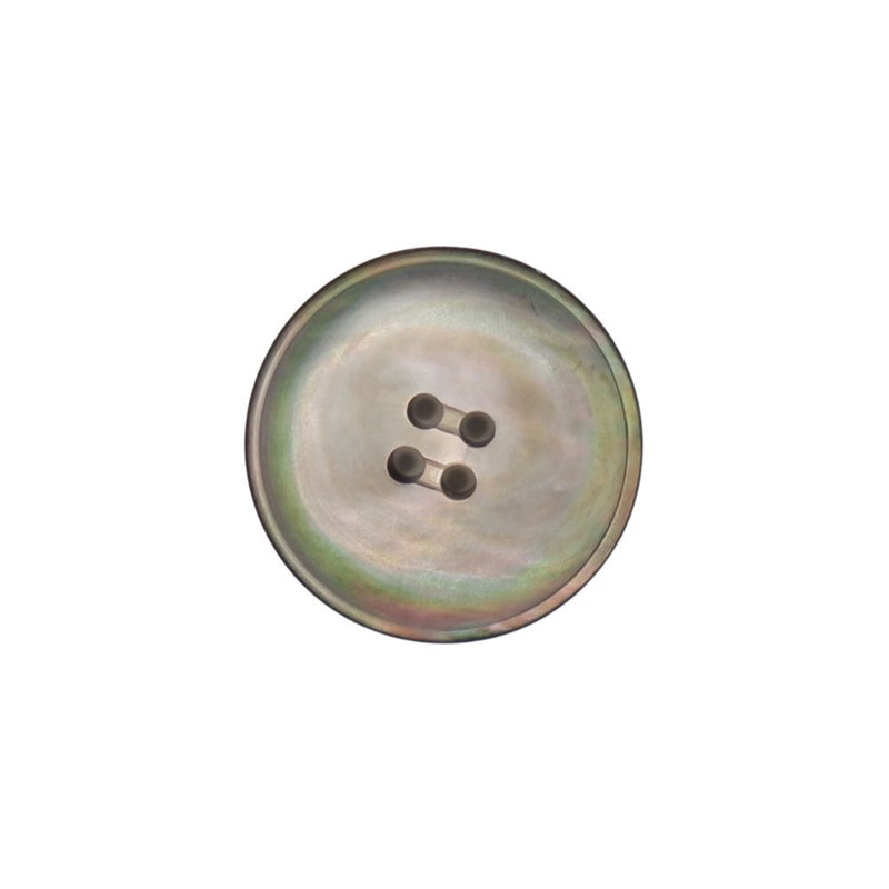 A150 smoke mother of pearl smooth button, 24L (15mm) – ideal for suiting and outerwear