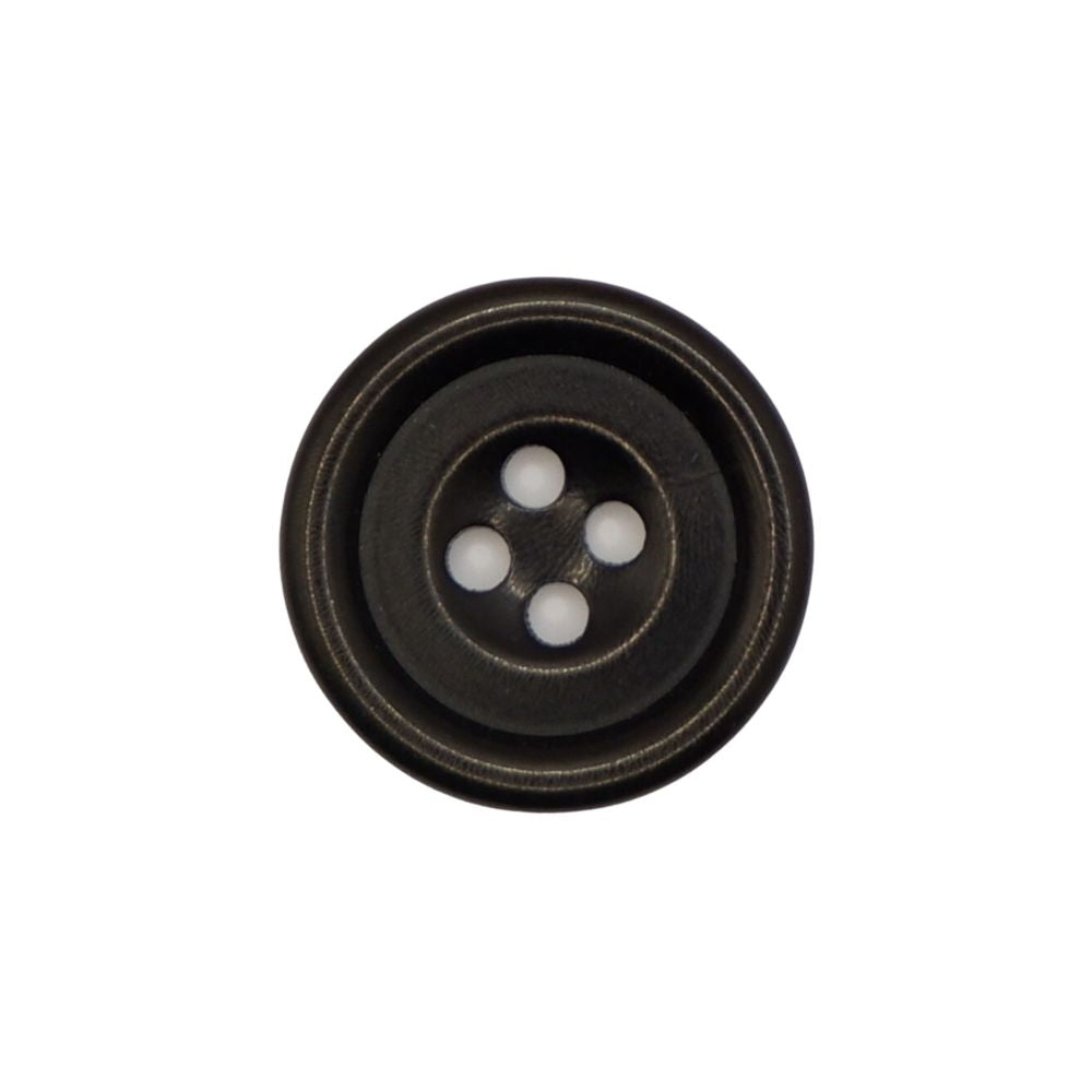 Col Black Polished 4 hole (P4) Horn Button 40L