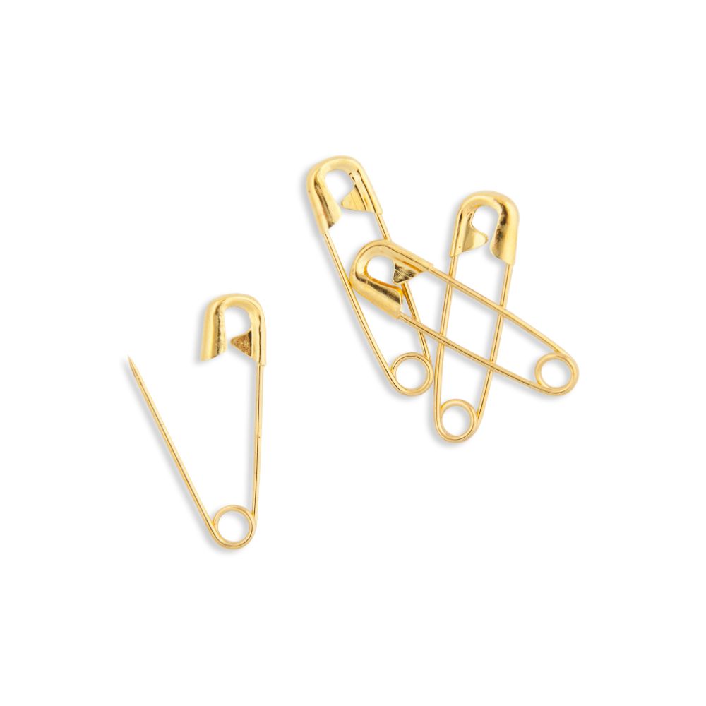 Safety Pins Box Of 144 Gilt 27mm