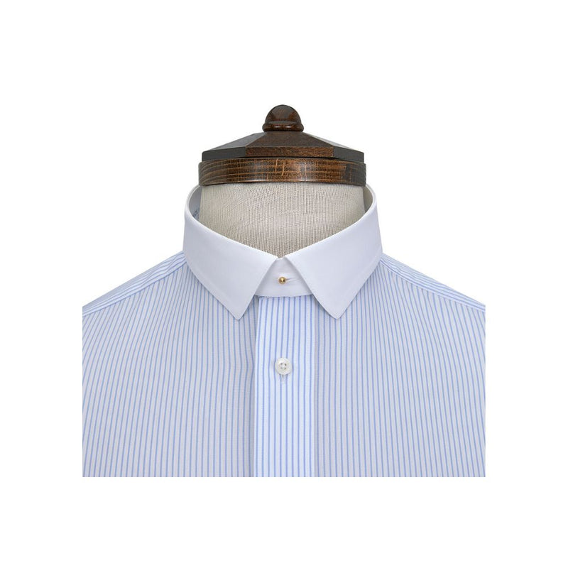 Albany-style tunic shirt collar in white, available in sizes 15" to 17½", made to order and sold in packs of 6 for formal or uniform use.