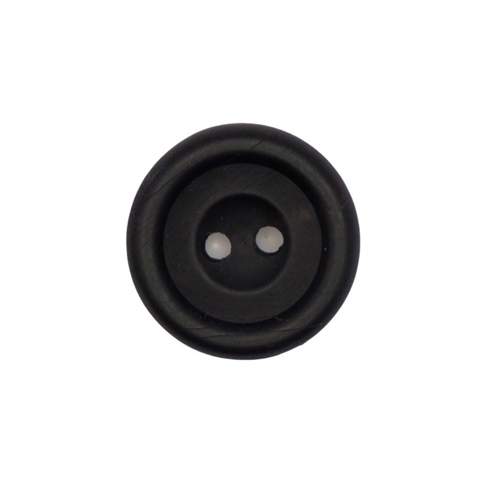 Col Black Unpolished 2 hole (UP2) Horn Button 23L