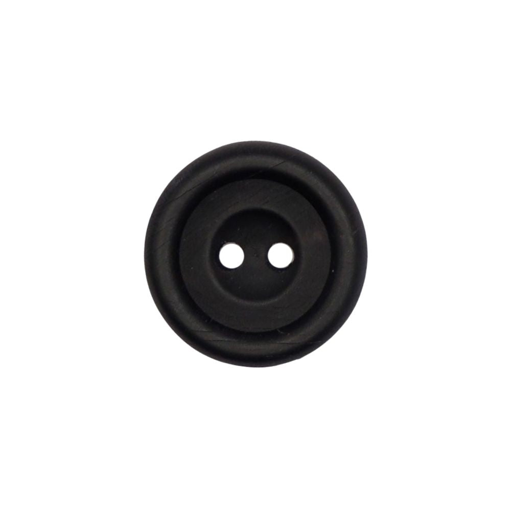 Col Black Unpolished 2 hole (UP2) Horn Button 23L