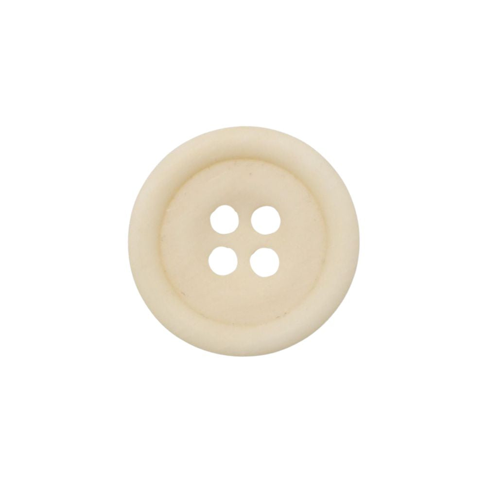 Col White Unpolished 4 hole (UP4) Horn Button 23L